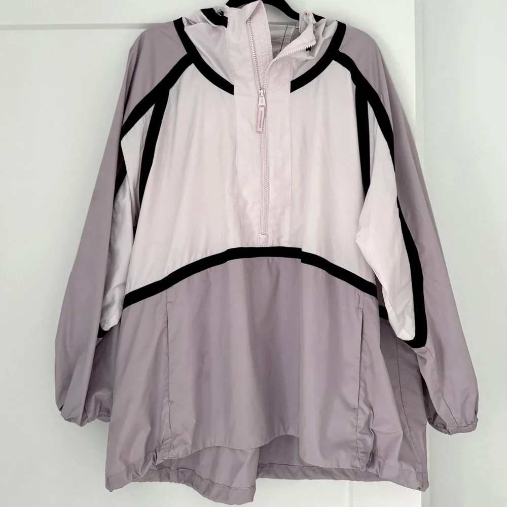 FP Movement by Free People Light Pink Windbreaker Anorak with Black Trim - Picture 3 of 13